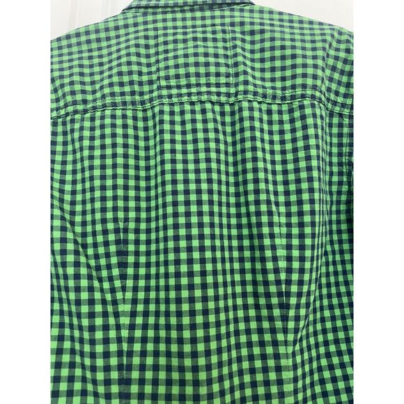 Abercrombie & Fitch Shirt Boys Size Small Plaid Button Down Gingham Green Blue - Picture 6 of 6